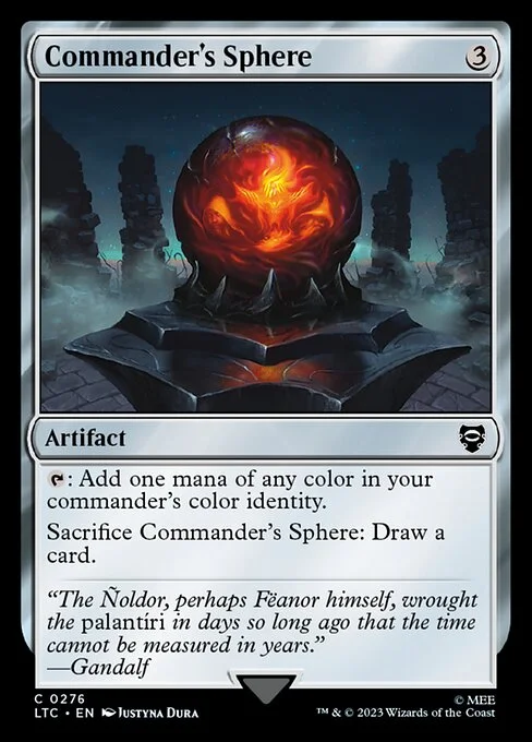 Commander's Sphere, carta Magic di tipo Artifact illustrata da Justyna Dura