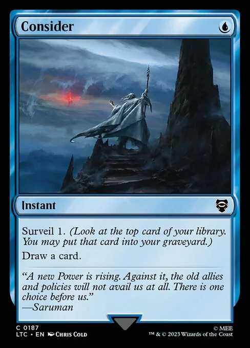 Consider, carta Magic di tipo Instant illustrata da Chris Cold