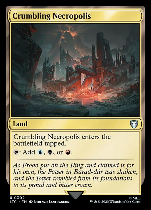 Crumbling Necropolis, carta Magic di tipo Land illustrata da Lorenzo Lanfranconi