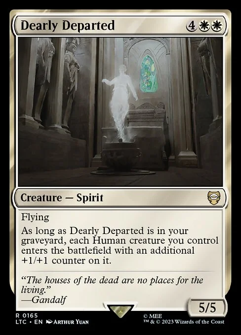 Dearly Departed, carta Magic di tipo Creature — Spirit illustrata da Arthur Yuan