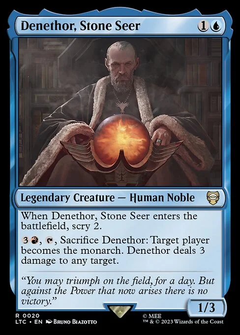 Denethor, Stone Seer, carta Magic di tipo Legendary Creature — Human Noble illustrata da Bruno Biazotto