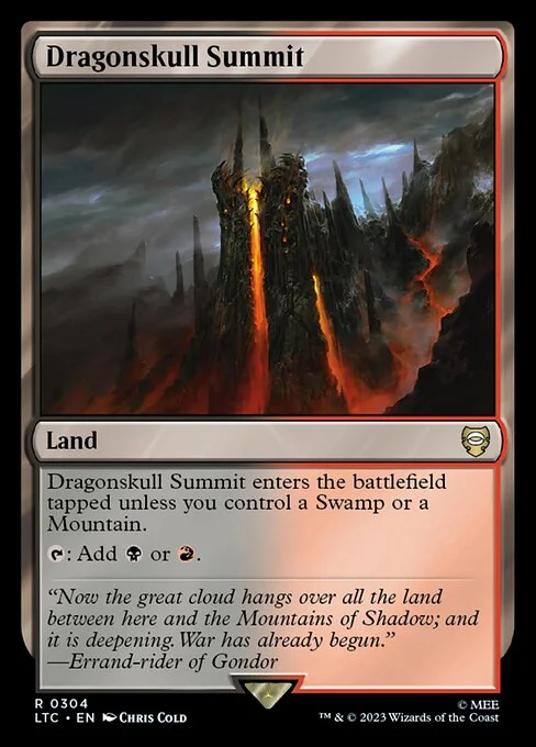 Dragonskull Summit, carta Magic di tipo Land illustrata da Chris Cold