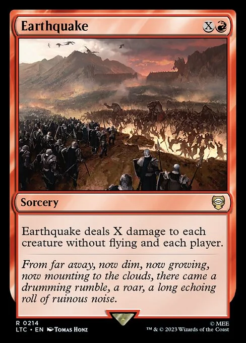 Earthquake, carta Magic di tipo Sorcery illustrata da Tomáš Honz