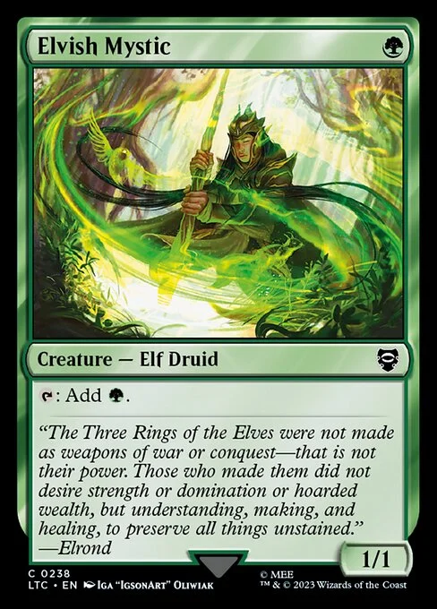 Elvish Mystic, carta Magic di tipo Creature — Elf Druid illustrata da Iga Oliwiak