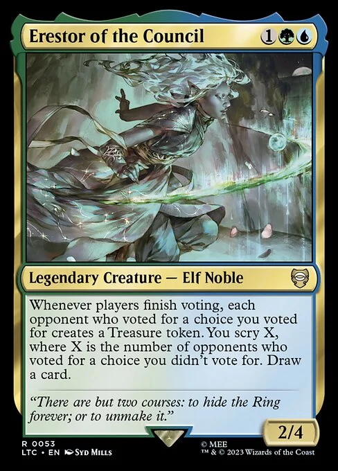 Erestor of the Council, carta Magic di tipo Legendary Creature — Elf Noble illustrata da Syd Mills