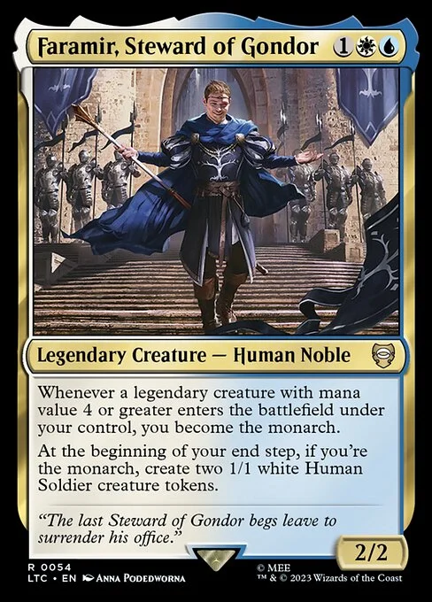 Faramir, Steward of Gondor, carta Magic di tipo Legendary Creature — Human Noble illustrata da Anna Podedworna