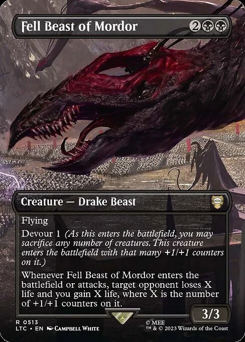 Fell Beast of Mordor, carta Magic di tipo Creature — Drake Beast illustrata da Campbell White
