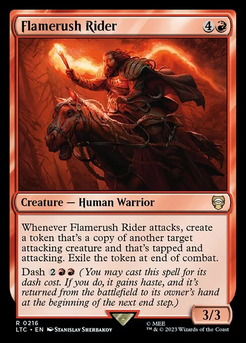 Flamerush Rider, carta Magic di tipo Creature — Human Warrior illustrata da Stanislav Sherbakov