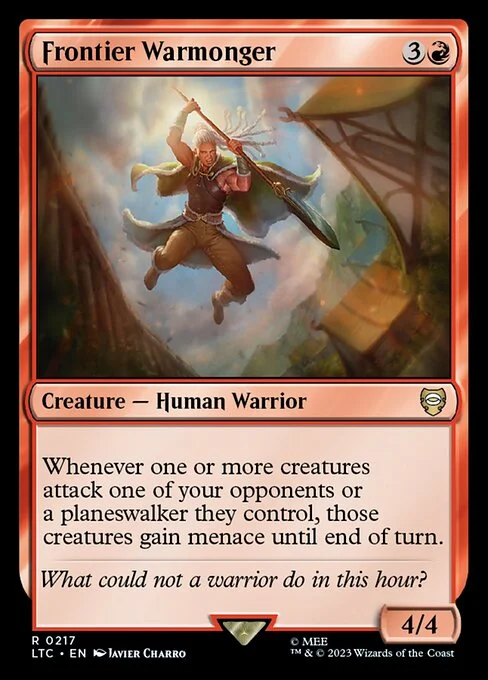 Frontier Warmonger, carta Magic di tipo Creature — Human Warrior illustrata da Javier Charro