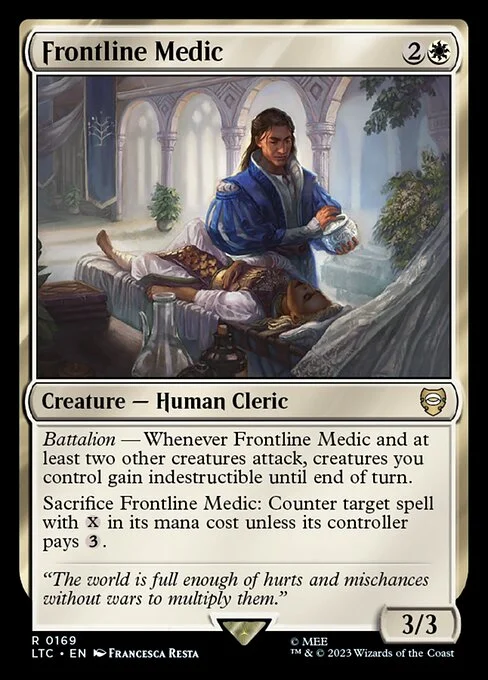 Frontline Medic, carta Magic di tipo Creature — Human Cleric illustrata da Francesca Resta