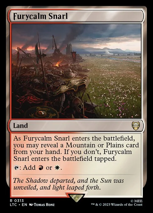 Furycalm Snarl, carta Magic di tipo Land illustrata da Tomáš Honz