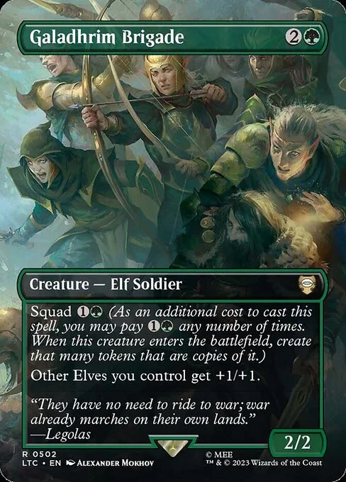 Galadhrim Brigade, carta Magic di tipo Creature — Elf Soldier illustrata da Alexander Mokhov