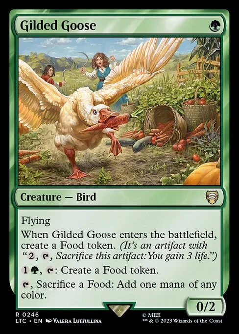 Gilded Goose, carta Magic di tipo Creature — Bird illustrata da Valera Lutfullina