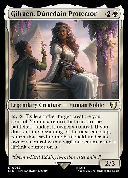 Gilraen, Dúnedain Protector, carta Magic di tipo Legendary Creature — Human Noble illustrata da Marie Magny