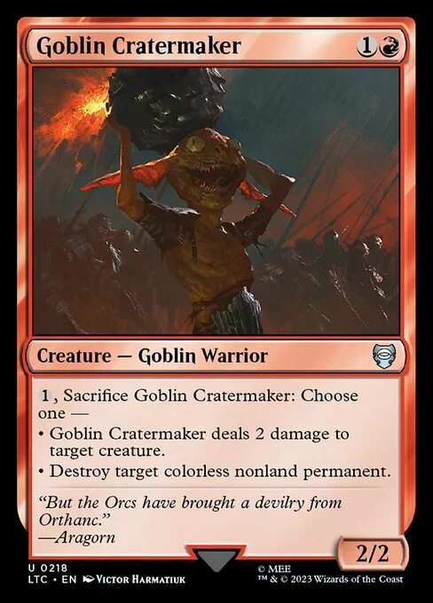 Goblin Cratermaker, carta Magic di tipo Creature — Goblin Warrior illustrata da Victor Harmatiuk