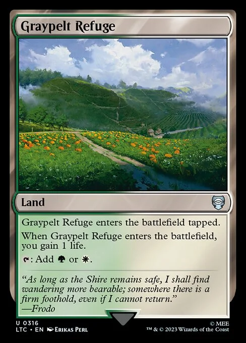 Graypelt Refuge, carta Magic di tipo Land illustrata da Erikas Perl