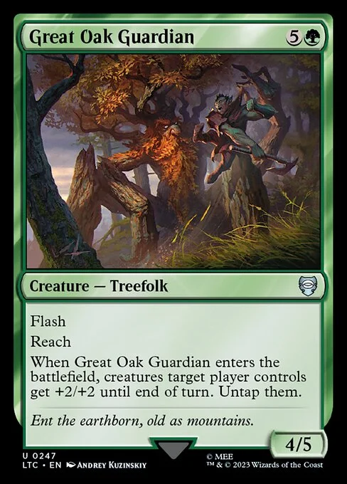 Great Oak Guardian, carta Magic di tipo Creature — Treefolk illustrata da Andrey Kuzinskiy