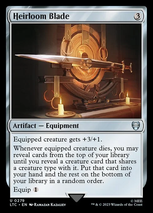 Heirloom Blade, carta Magic di tipo Artifact — Equipment illustrata da Ramazan Kazaliev