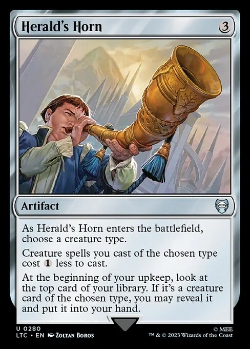 Herald's Horn, carta Magic di tipo Artifact illustrata da Zoltan Boros