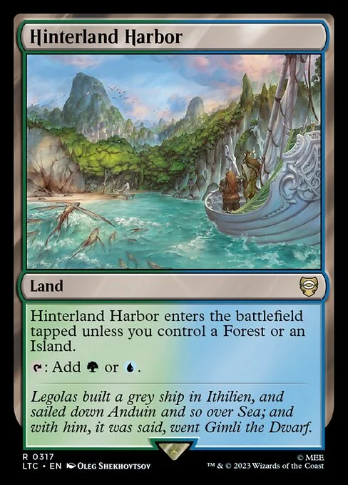 Hinterland Harbor, carta Magic di tipo Land illustrata da Oleg Shekhovtsov