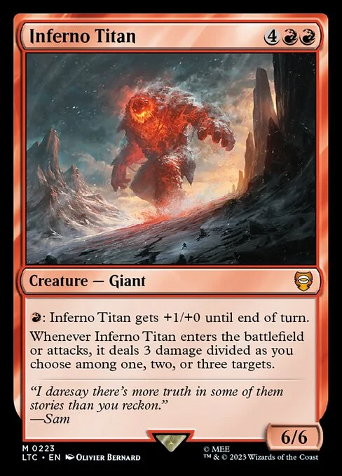Inferno Titan, carta Magic di tipo Creature — Giant illustrata da Olivier Bernard