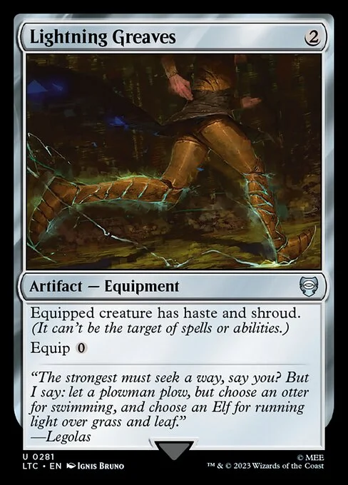 Lightning Greaves, carta Magic di tipo Artifact — Equipment illustrata da Ignis Bruno