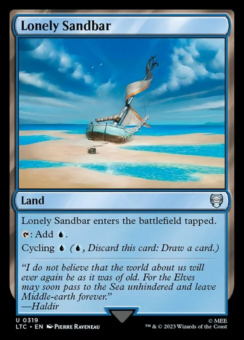 Lonely Sandbar, carta Magic di tipo Land illustrata da Pierre Raveneau