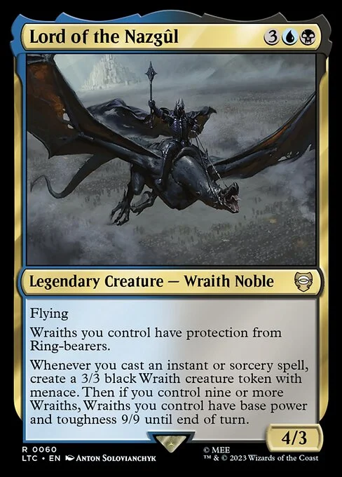 Lord of the Nazgûl, carta Magic di tipo Legendary Creature — Wraith Noble illustrata da Anton Solovianchyk