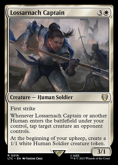 Lossarnach Captain, carta Magic di tipo Creature — Human Soldier illustrata da Justine Cruz