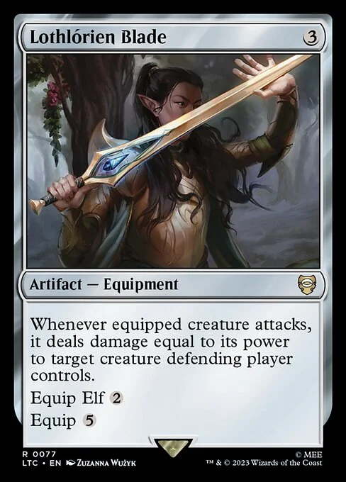 Lothlórien Blade, carta Magic di tipo Artifact — Equipment illustrata da Zuzanna Wużyk