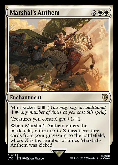 Marshal's Anthem, carta Magic di tipo Enchantment illustrata da Erion Makuo