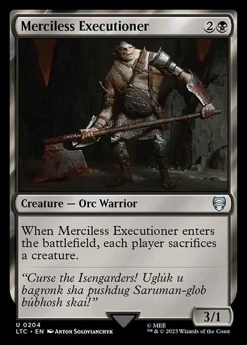 Merciless Executioner, carta Magic di tipo Creature — Orc Warrior illustrata da Anton Solovianchyk
