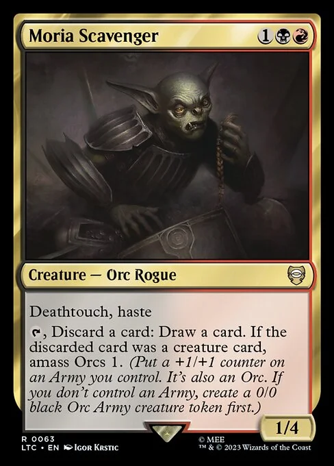 Moria Scavenger, carta Magic di tipo Creature — Orc Rogue illustrata da Igor Krstic