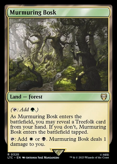 Murmuring Bosk, carta Magic di tipo Land — Forest illustrata da Antonio José Manzanedo