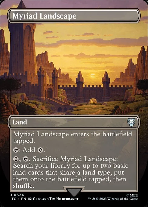 Myriad Landscape, carta Magic di tipo Land illustrata da Greg Hildebrandt & Tim Hildebrandt