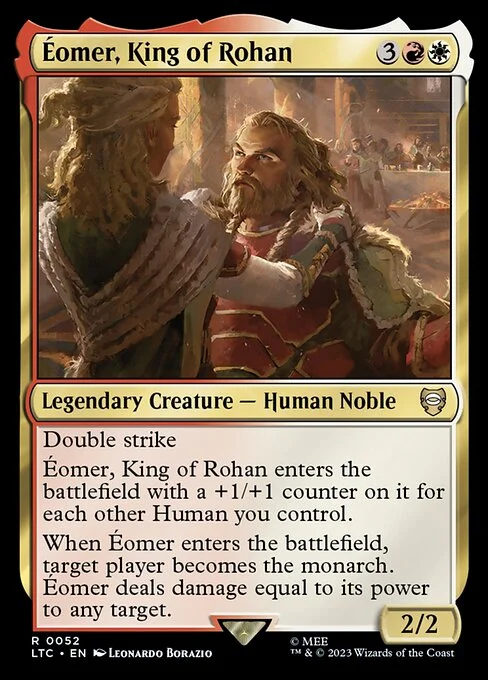 Éomer, King of Rohan, carta Magic di tipo Legendary Creature — Human Noble illustrata da Leonardo Borazio