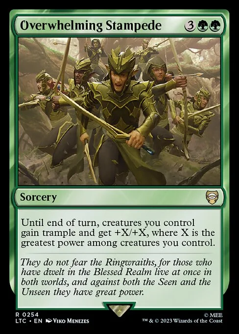 Overwhelming Stampede, carta Magic di tipo Sorcery illustrata da Viko Menezes