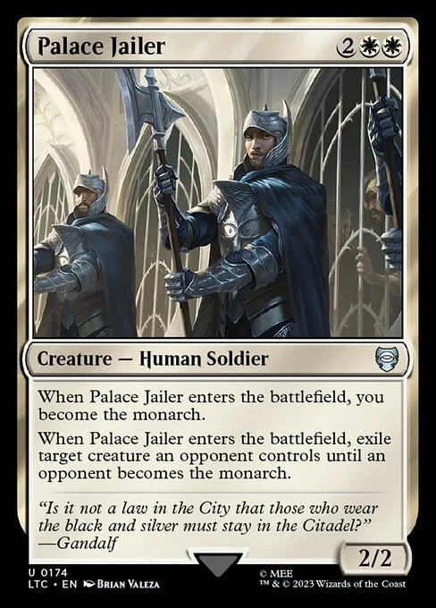 Palace Jailer, carta Magic di tipo Creature — Human Soldier illustrata da Brian Valeza