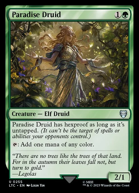 Paradise Druid, carta Magic di tipo Creature — Elf Druid illustrata da Lixin Yin