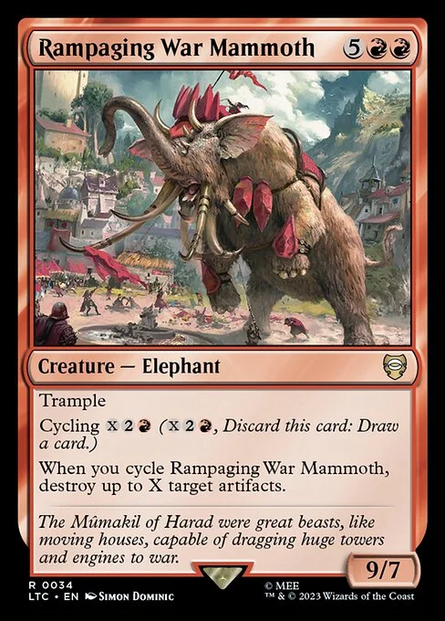 Rampaging War Mammoth, carta Magic di tipo Creature — Elephant illustrata da Simon Dominic