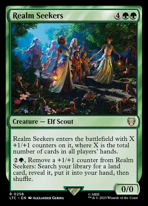 Realm Seekers, carta Magic di tipo Creature — Elf Scout illustrata da Alexander Gering