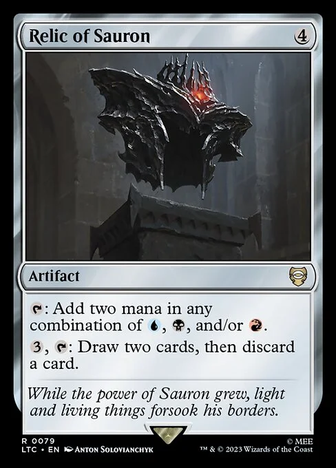 Relic of Sauron, carta Magic di tipo Artifact illustrata da Anton Solovianchyk