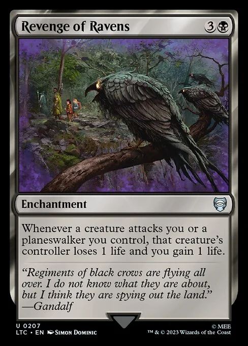 Revenge of Ravens, carta Magic di tipo Enchantment illustrata da Simon Dominic