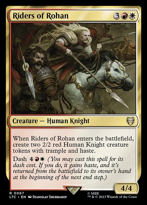 Riders of Rohan, carta Magic di tipo Creature — Human Knight illustrata da Stanislav Sherbakov
