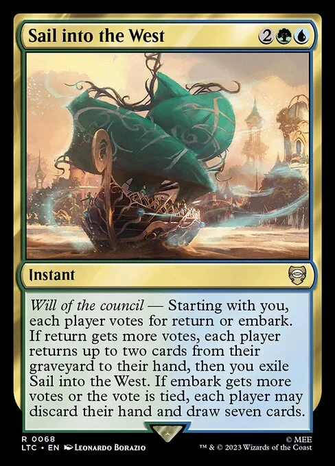 Sail into the West, carta Magic di tipo Instant illustrata da Leonardo Borazio