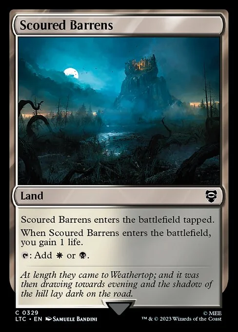 Scoured Barrens, carta Magic di tipo Land illustrata da Samuele Bandini