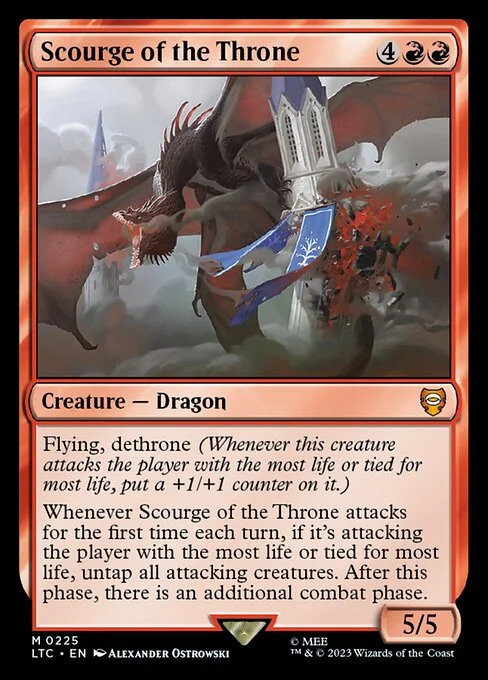 Scourge of the Throne, carta Magic di tipo Creature — Dragon illustrata da Alexander Ostrowski