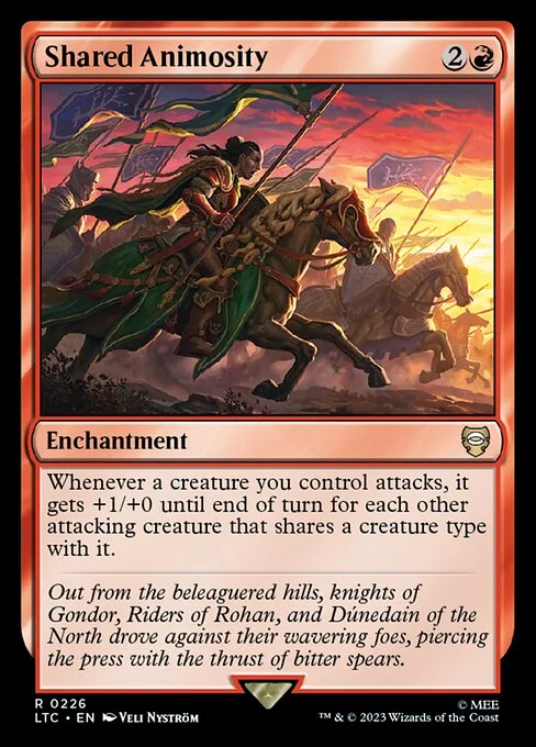 Shared Animosity, carta Magic di tipo Enchantment illustrata da Veli Nyström