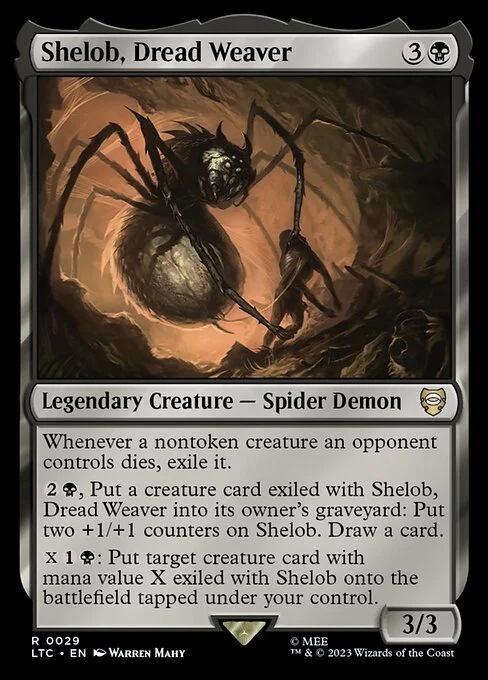 Shelob, Dread Weaver, carta Magic di tipo Legendary Creature — Spider Demon illustrata da Warren Mahy