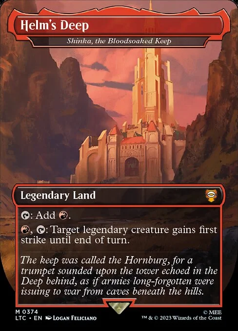 Shinka, the Bloodsoaked Keep, carta Magic di tipo Legendary Land illustrata da Logan Feliciano